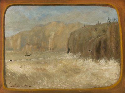 Two Gulls and Cliffs by Louis Michel Eilshemius