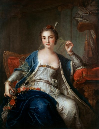 Portrait of Mademoiselle Salle in 1737 (Painting by Louis Michel Van Loo) by Louis Michel van Loo