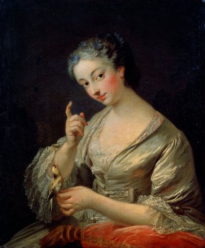 Lady with a Bird, 18th century by Louis Michel van Loo