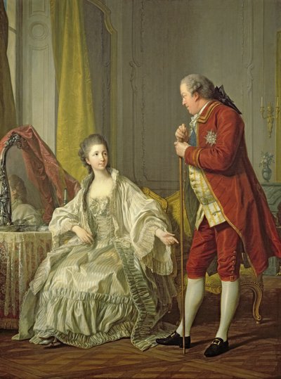Portrait of the Marquis de Marigny and his Wife, Marie-Francoise Constance Julie Filleul by Louis Michel van Loo