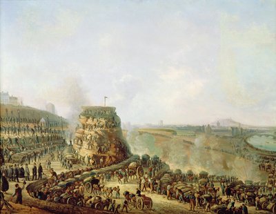 The Emperor Napoleon III and the Empress Eugenie visiting the Chaillot Hill, 1867 by Louis Moullin