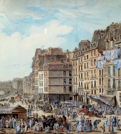 Maritime life on the docks of the Port in Paris in 1782 (detail) by Louis Nicolas de Lespinasse
