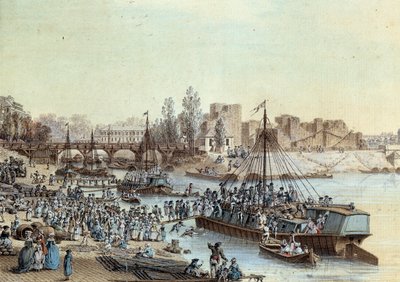 Shipping Ship Loaded with Passengers Arriving at the Dock by Louis Nicolas de Lespinasse