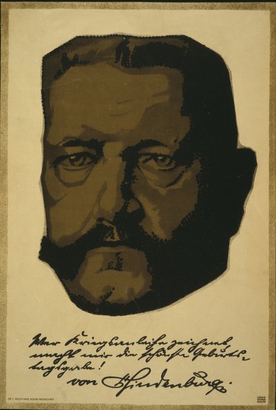 Portrait of General Field Marshall Paul von Hindenburg by Louis Oppenheim