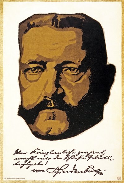 Portrait of General Field Marshall Paul von Hindenburg, pub. Munich, 1917 by Louis Oppenheim