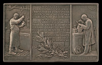 Fiftieth Anniversary of the Christofle Company, 1842-1892 (reverse) by Louis Oscar Roty