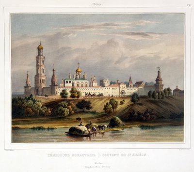 View of the Simonov Monastery in Moscow by Louis Philippe Alphonse Bichebois
