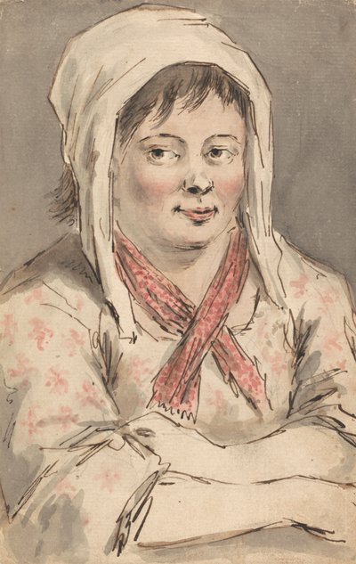 A Young Peasant Girl with Arms Folded by Louis Philippe Boitard