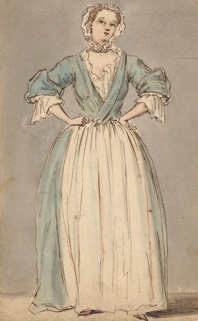 A Young Woman in a Blue Dress by Louis Philippe Boitard