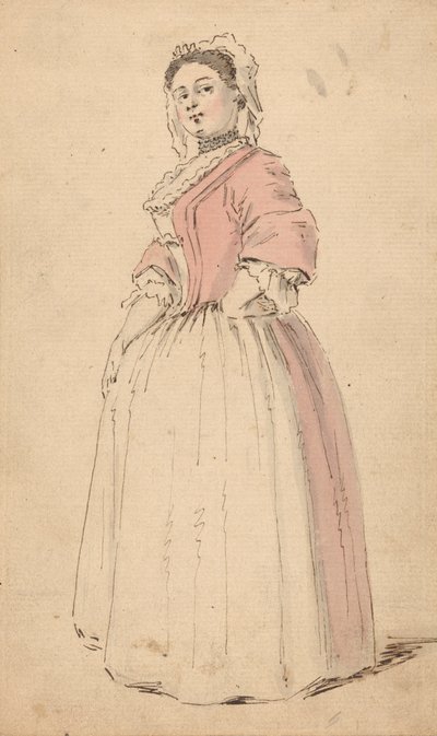 A Young Woman in a Pink Dress by Louis Philippe Boitard