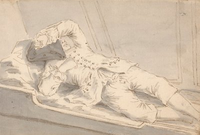 Man Asleep in a Bunk on Board a Ship by Louis Philippe Boitard