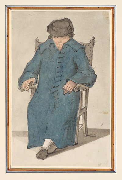 Study of a Sleeping Man, Full Length Seated in a Chair by Louis Philippe Boitard