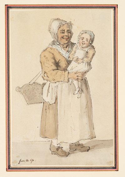 Study of a Woman and Child Drawn from Life by Louis Philippe Boitard