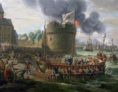 Louis XVI visiting Cherbourg port, June 23 by Louis Philippe Crepin
