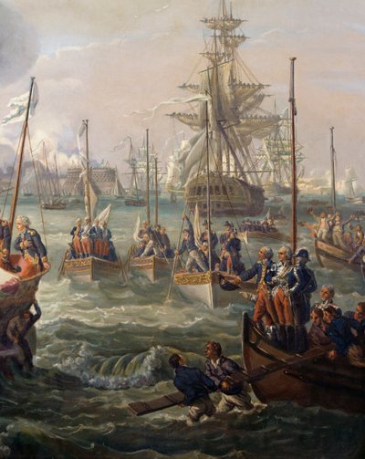 Royal fleet following Louis XVI at Cherbourg June 23 by Louis Philippe Crepin