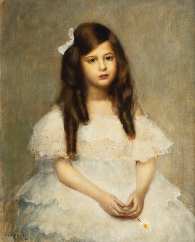 A Portrait of a Girl, Seated Three-Quarter Length by Louis Picard