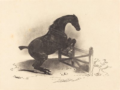 Horse Jumping a Barrier by Louis Pierre Marie Courtin after Théodore Gericault