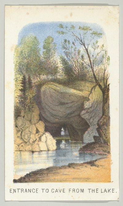 Entrance to Cave from the Lake, from the Series, Views in Central Park, New York, Part 2, 1864 by Louis Prang