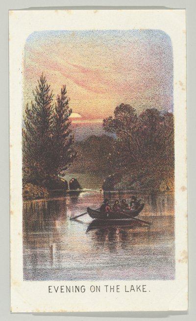 Evening on the Lake (from the series, Views in Central Park, New York, Part 3) by Louis Prang
