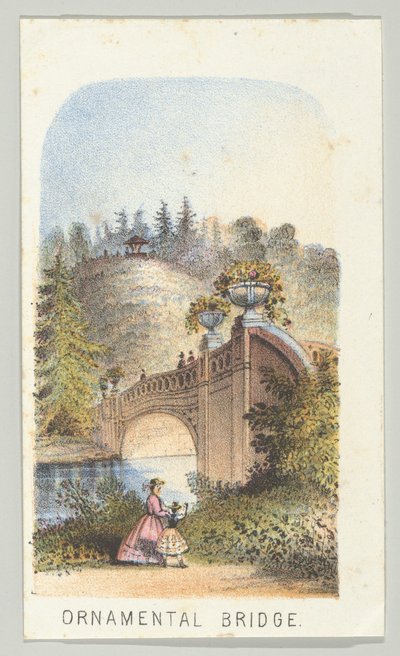 Ornamental Bridge, from the series, Views in Central Park, New York, Part 2 by Louis Prang