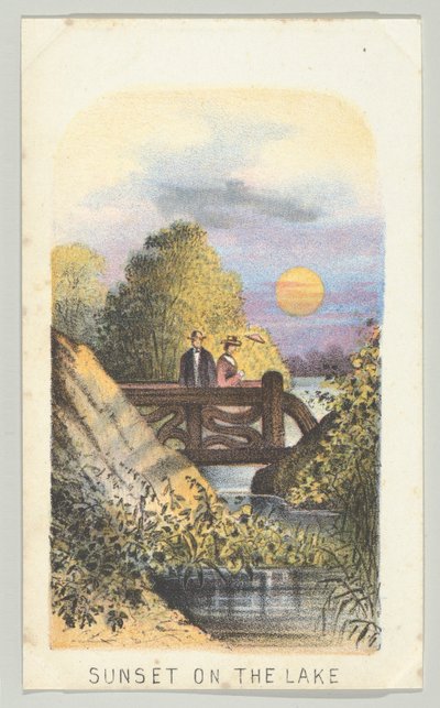 Sunset on the Lake (from the series, Views in Central Park, New York) by Louis Prang