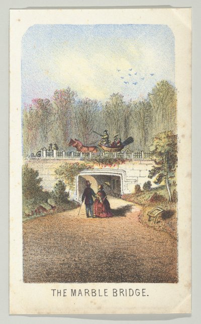 The Marble Bridge, Near the Lake, from the series, Views in Central Park, New York, Part 3 by Louis Prang