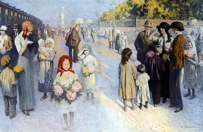 A Railway Station in Russia of the Trans-Siberian, Early 20th Century, Illustration by Sabatier by Louis Remy Sabatier
