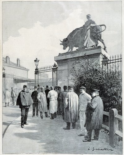 Strikers at the Abattoir de la Villette by Louis Remy Sabattier
