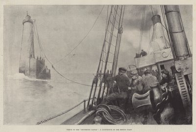 Wreck of the Drummond Castle, a Lighthouse on the Breton Coast by Louis Remy Sabattier