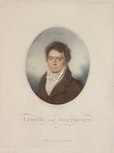 Ludwig van Beethoven (1770-1827) engraved by Blasius Hofel, 1814 by Louis Rene Letronne