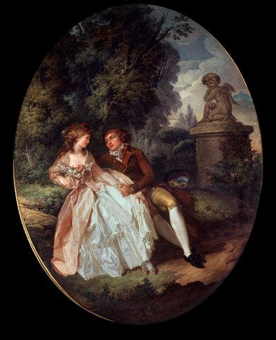 Galante Scene (with Cupid) by Louis Rolland Trinquesse