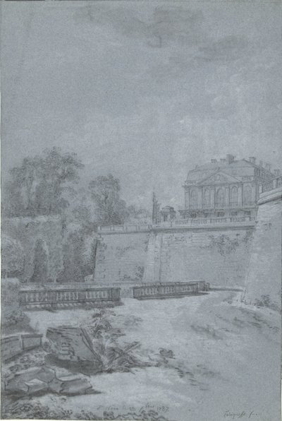 View of the Park and a Wing of Saint-Cloud Castle by Louis Rolland Trinquesse