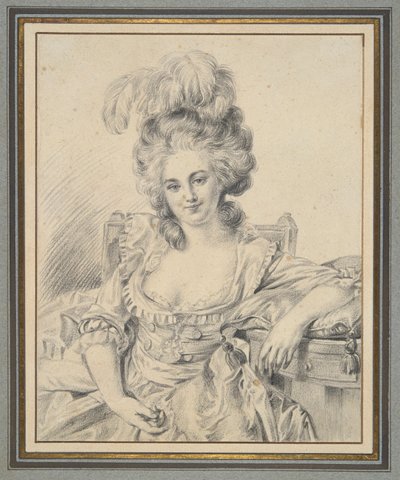 Portrait of A Lady, preparatory study for a painting by Louis Rolland Trinquesse