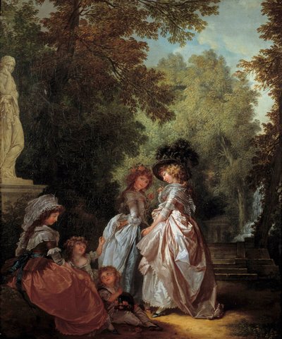 Women and Children in a Park by Louis Rolland Trinquesse