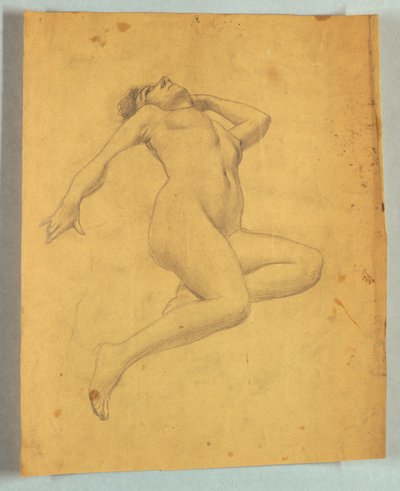 Study of Reclining Nude Figure by Louis Schaettle