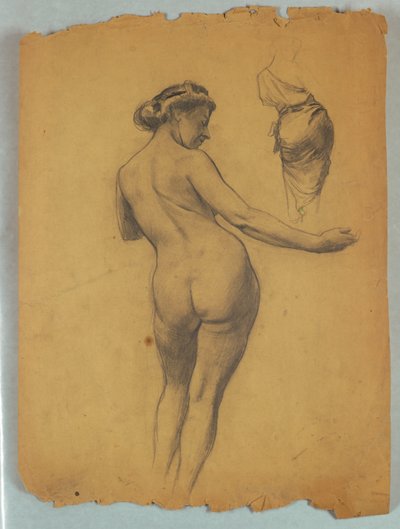 Study of Standing Nude Figure by Louis Schaettle