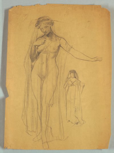 Study of Veiled Nude Figure by Louis Schaettle