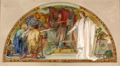 The State as Arbitrator for Industry, Education and the Military (Study for Lunette, Old Senate Office Building) by Louis Schaettle