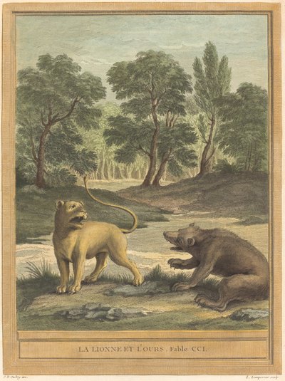 The Lion and the Bear by Louis Simon Lempereur after Jean Baptiste Oudry
