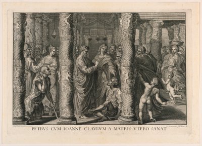 The Healing of the Lame Man at the Beautiful Gate of the Temple by Louis Sommereau