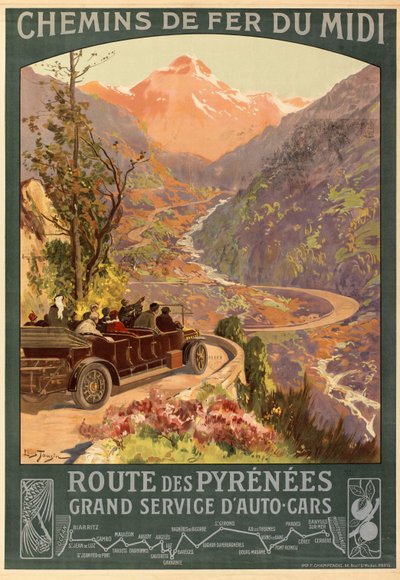 Chemin de fer du Midi. Route des Pyrénées by Louis Tauzin