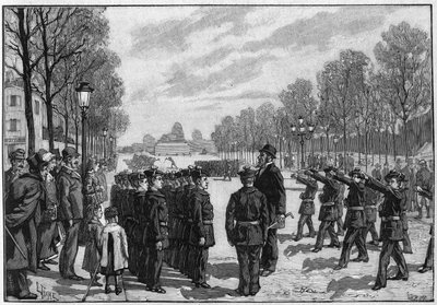 Exercise of School Battalions on Boulevard Saint Jacques in Paris by Louis Tinayre