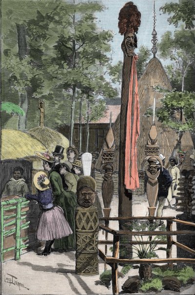 Exposition Universelle 1889 - The Canaque Village at the Esplanade des Invalides by Louis Tinayre