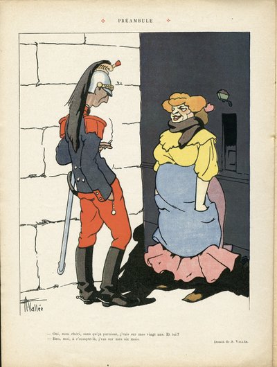 Illustration of Louis Vallet in Le Rire, 02/03/12 - Preamble - Army, Prostitution by Louis Vallet