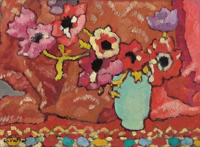 Anemones in Green Pitcher by Louis Valtat