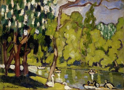 Boats on the lake in the Bois de Boulogne by Louis Valtat