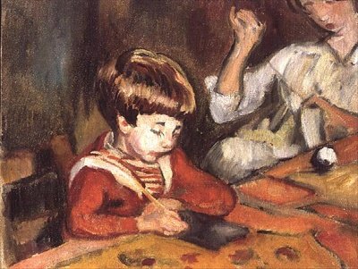 Little Boy Doing His Homework by Louis Valtat
