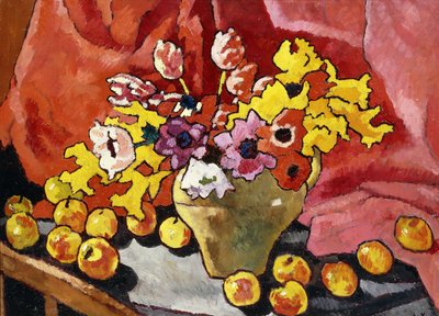Pitcher, Anemones, Tulips and Apples by Louis Valtat