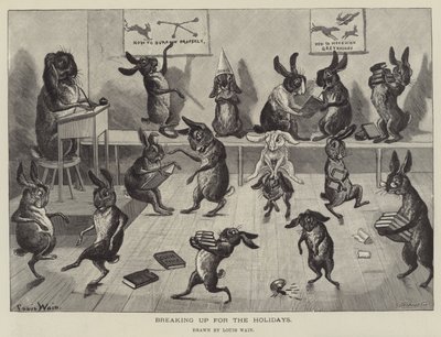 Breaking up for the Holidays by Louis Wain