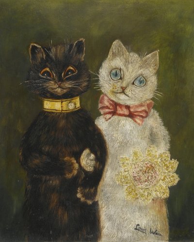 The Bride and Groom by Louis Wain
